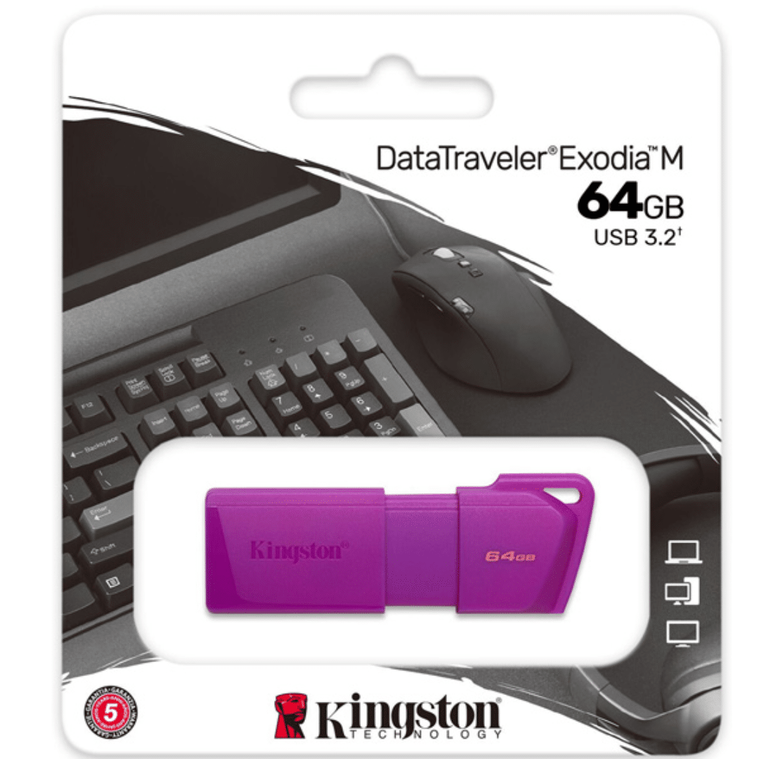 Kingston - USB flash drive - 64 GB - USB 3.2 Gen 1 - NEON Purple