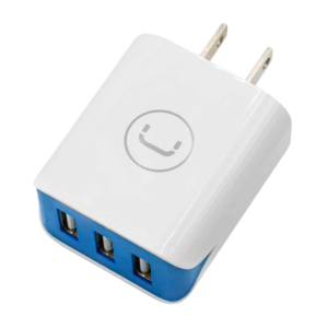 Cargador de pared Triple Unno Tekno PW5054WT USB-A 3.1 20W blanco y azul