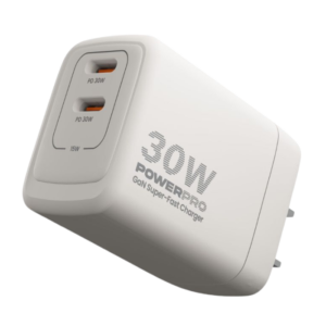 Cargador de pared Unno Tekno PW5064WT PowerPro Dual USB-C 30W​​ Blanco