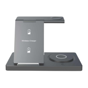 Cargador inalámbrico Unno Tekno PW5119BK 3 en 1 ChargePro 15 W Gris