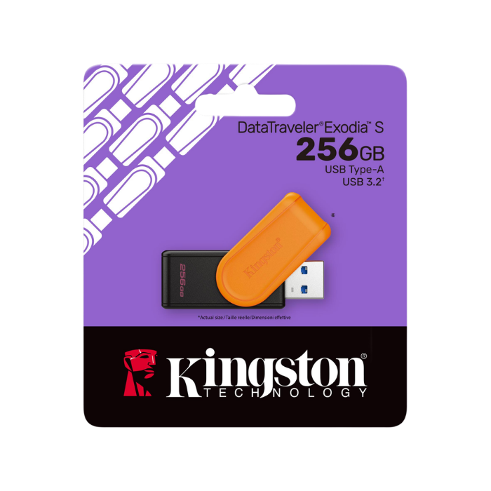 Memoria USB 3.2 Gen 1 Kingston Exodia S DTXS 256GB naranaja y negro - Imagen 3