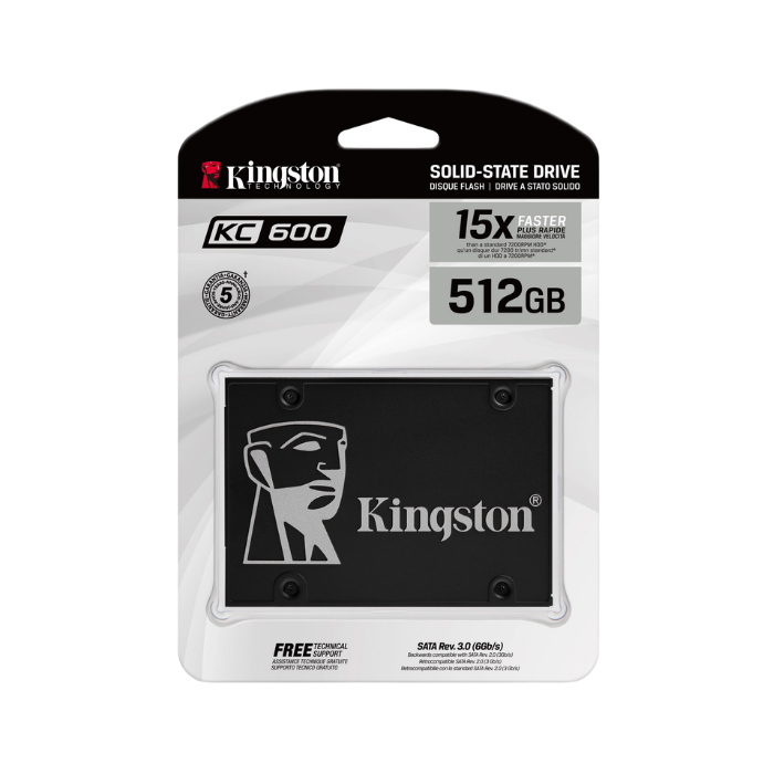 Unidad de estado sólido SSD Interno 512 GB Kingston KC600 2.5" Cifrado - Imagen 3